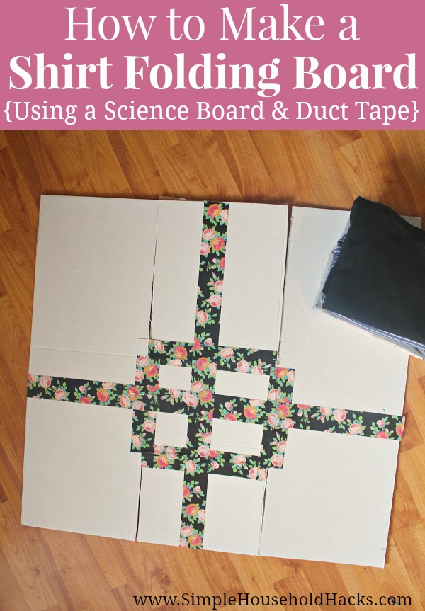 How to make a shirt folding board using a tri-fold science board and duct tape.