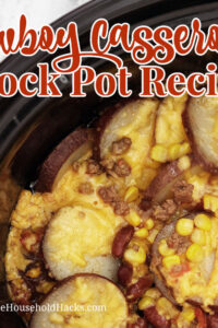 slow cooker cowboy casserole recipe with red potatoes and ground beef